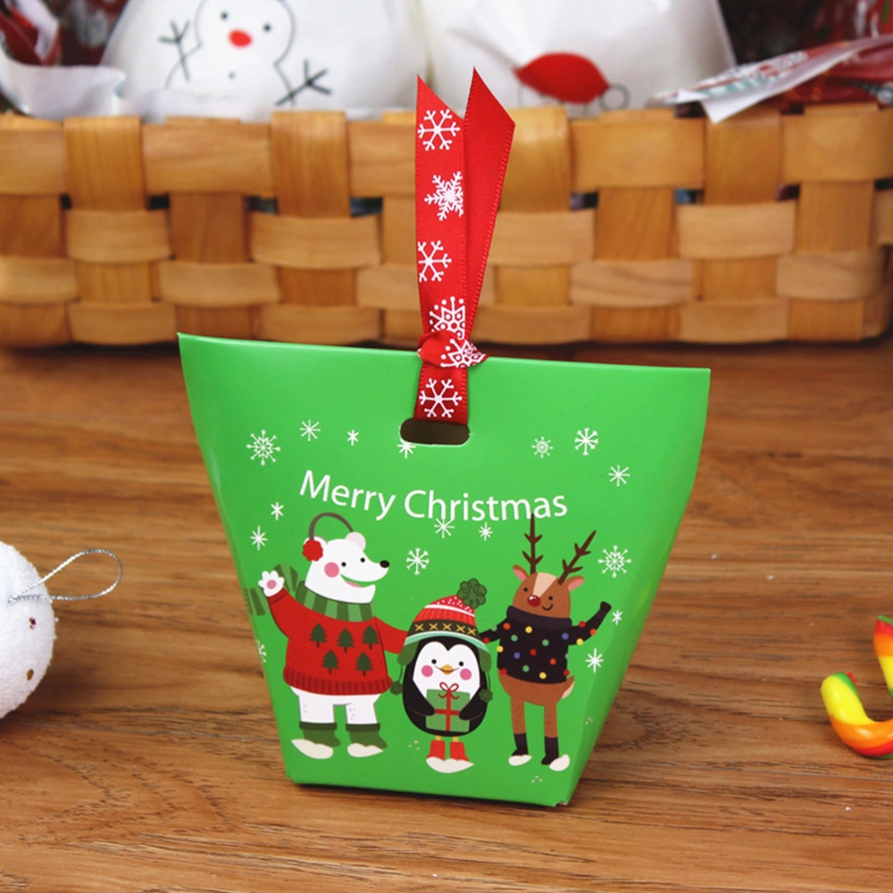 15pcs Christmas Candy Boxes Paper Nougat Packing Box Gift Container Party Supplies (without Ribbons)