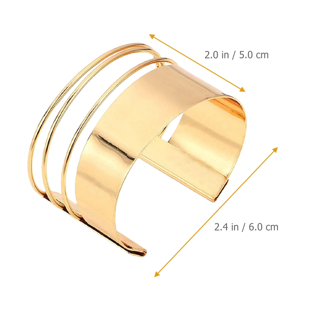 2pcs Wide Cuff Bangles Punk Cuff Bracelet Adjustable Open Cuff Bracelet