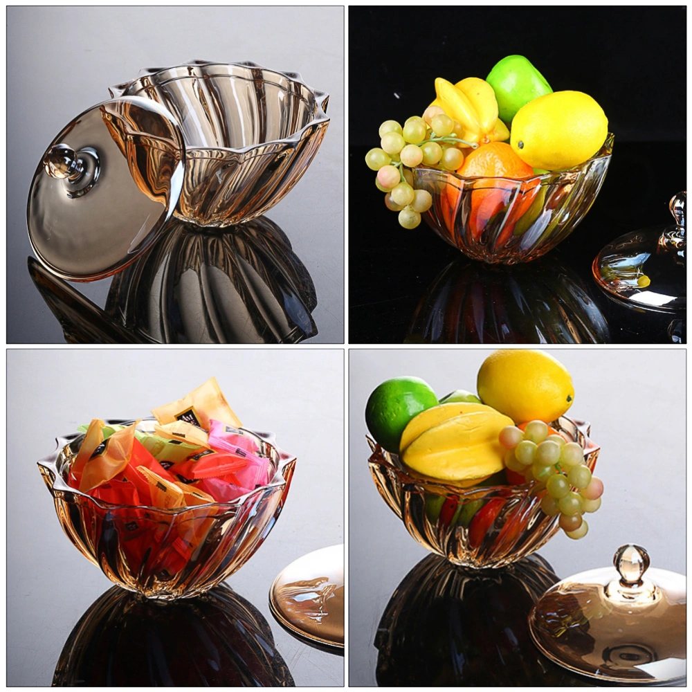 1pc Candy Sweet Jar Fruit Tray Delicate Glass Candies Jar Storage Container Random Color