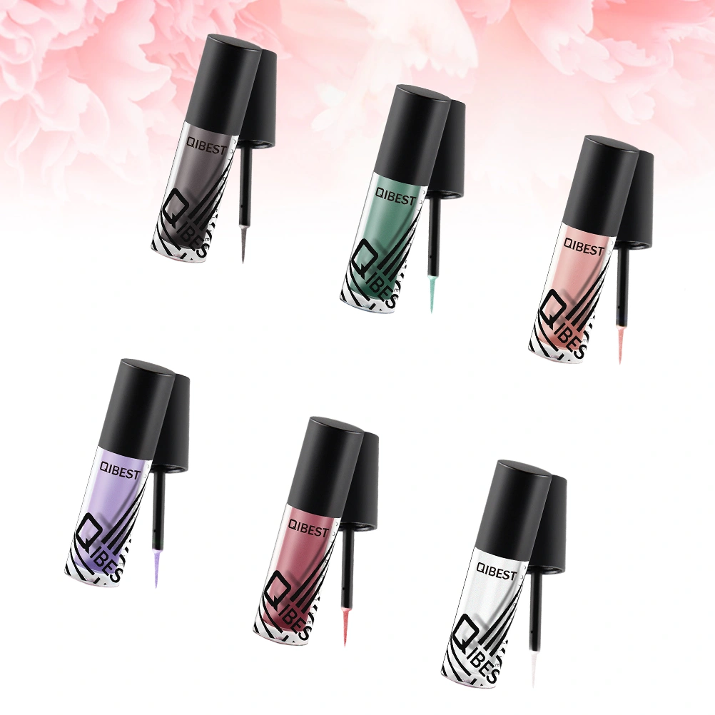 6pcs Women Glitter Eyeliners Shiny Liquid Eye Shadow Eye Pearl Gloss Eye Makeup Accessories
