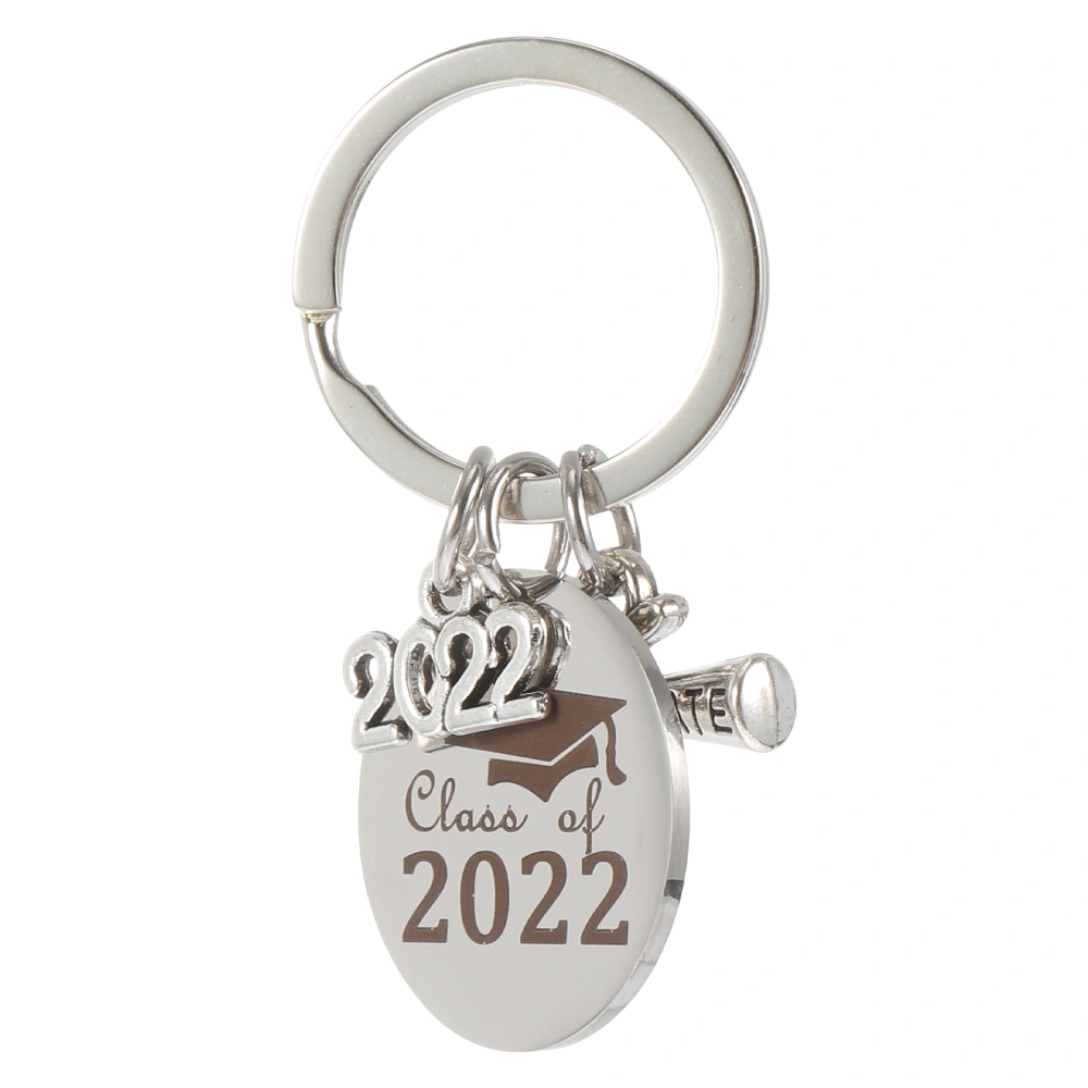 1Pc Graduation Keychain Pendant 2022 Graduation Key Ring Gift Keychain Silver