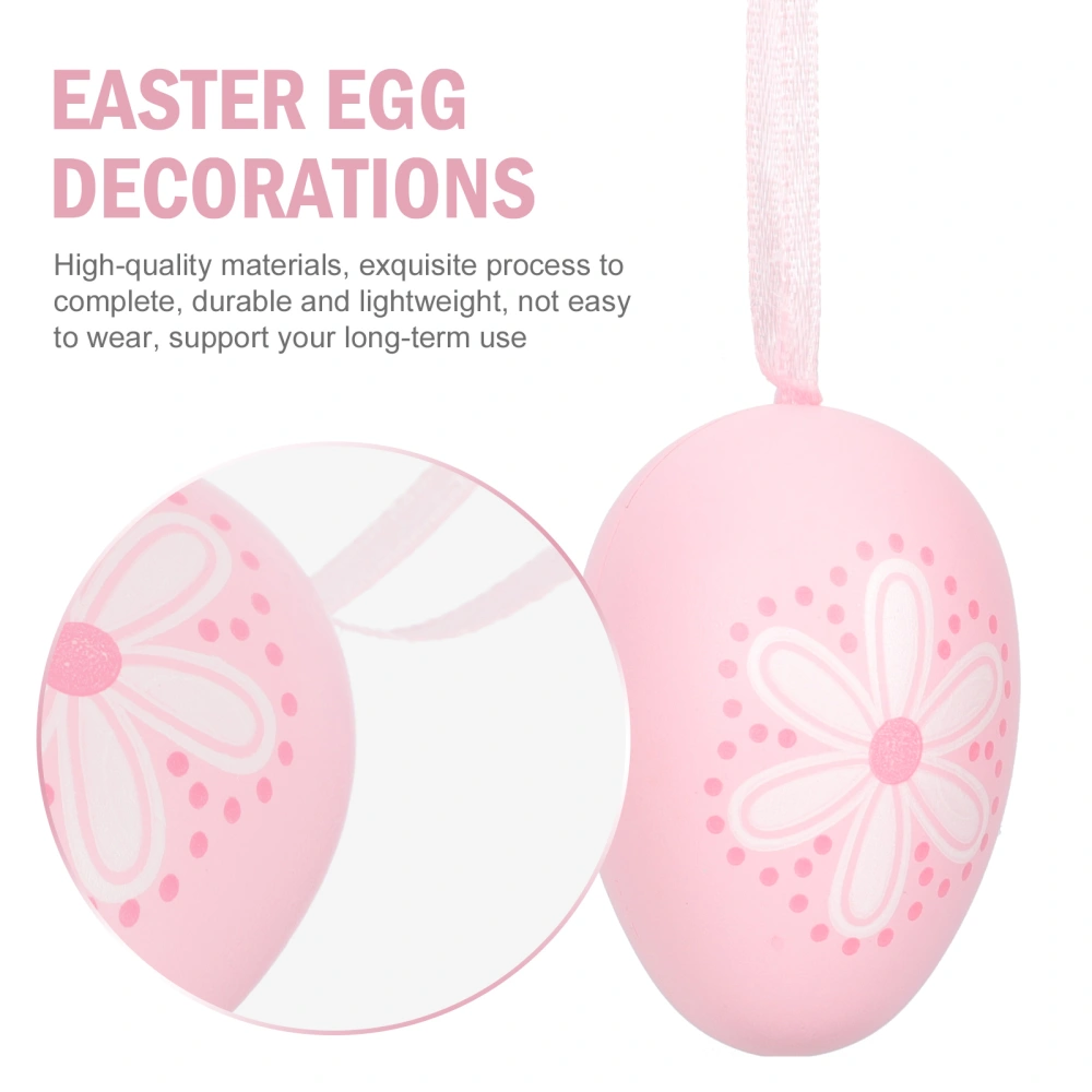 12pcs Easter Egg Decorations Easter Party Colorful Eggs Pendent Hanging Decor