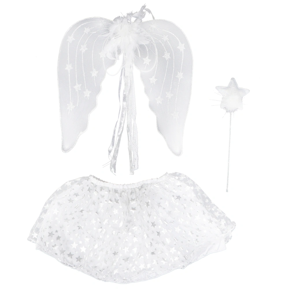 3PCS Angel Wings Cosplay Set Adorable Angel Costume Fairy Angel Costume