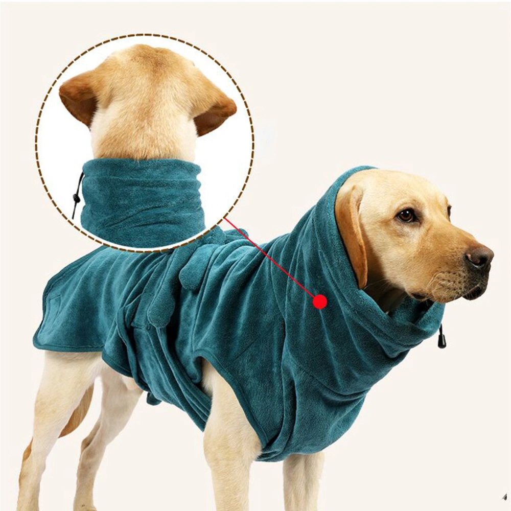 High Absorbent Pet Bathrobe with Waist Belt Quick-drying Robe Adjustable Bathrobe for Dog Puppy (Size M)