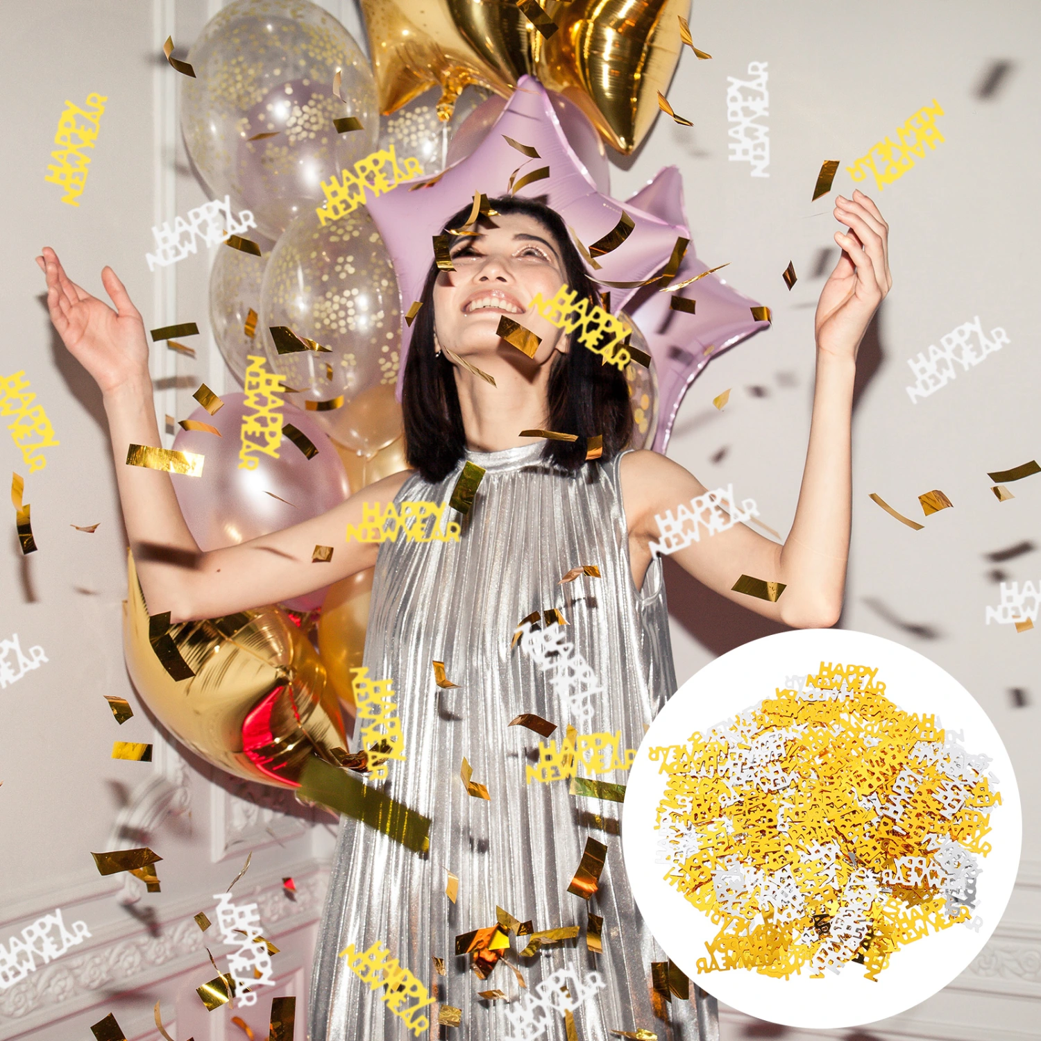 450pcs Delicate New Year Confetti Plastic Confetti New Year Party Confetti
