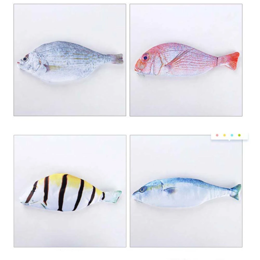 Simulated Salted Fish Pencil Bag Makeup Case Coin Purse Fish Shaped Pencil Case Stationery Storage Bag (Whitebait Pattern)