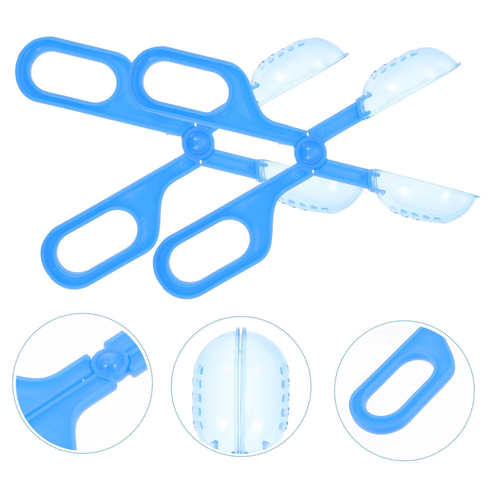 3pcs Portable Reptile Poop Clips Pet Toilet Trash Clamps Pet Supplies (Blue)