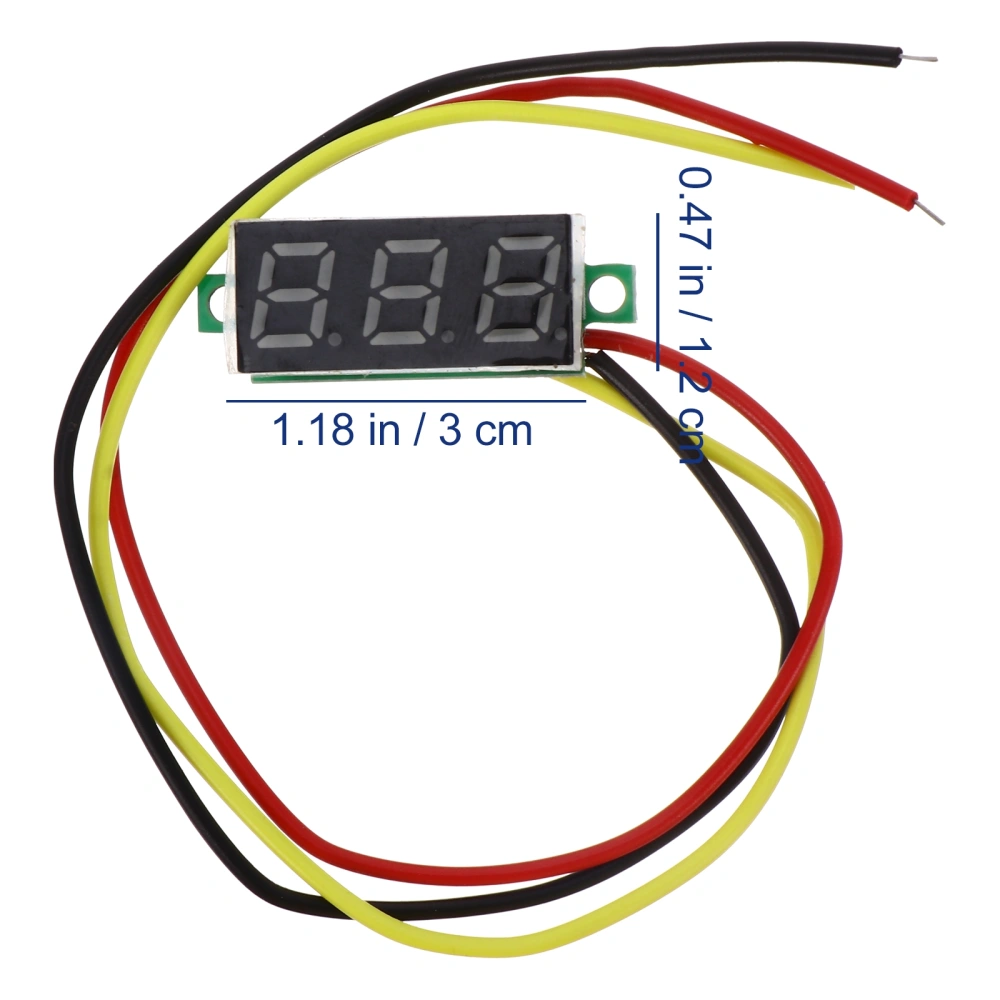 4pcs Three-Wire DC 0-100V Voltmeter Useful Digital Voltmeter for Car Battery