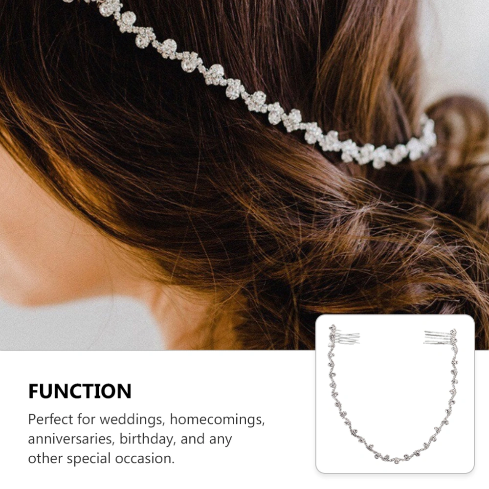 Women Wedding Chain Hair Comb Bride Rhinestone Comb Headband Hair Jewelry Decor