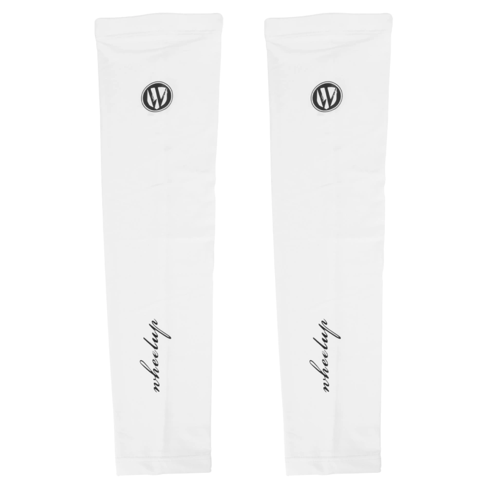 1 Pair Outdoor Sports Sun Protection Ice Silk Sleeve Riding Breathable Uv-proof Hand and Arm Sleeve (White XL)