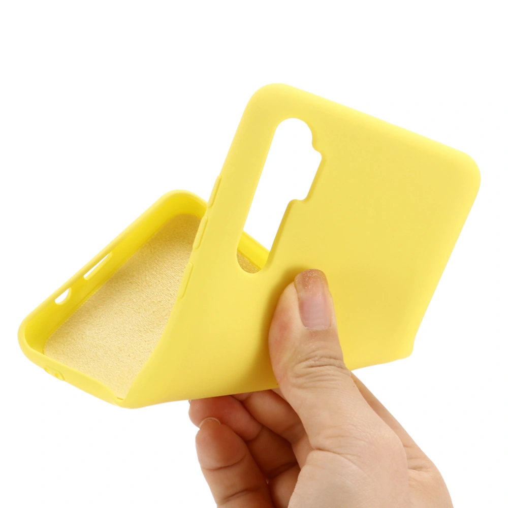 Comfortable Touch Phone Case Anti-fall Cell Phone Shell Unique Phone Cover Compatible for Xiaomi Note 10 Lite (Yellow)