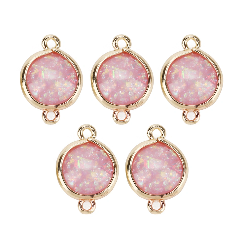 5pcs DIY Jewelry Accessories Double Side Pendant Bracelet Connector Jewelry Pendant Decor (Pink)