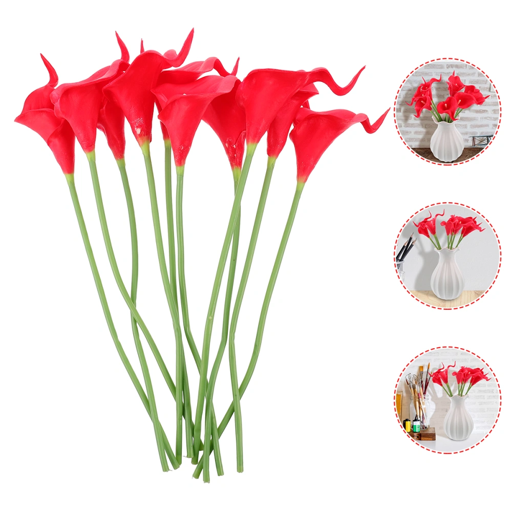 10pcs Calla Lily Simulation Flower Decor Scene Layout Prop Fake Flower Ornament