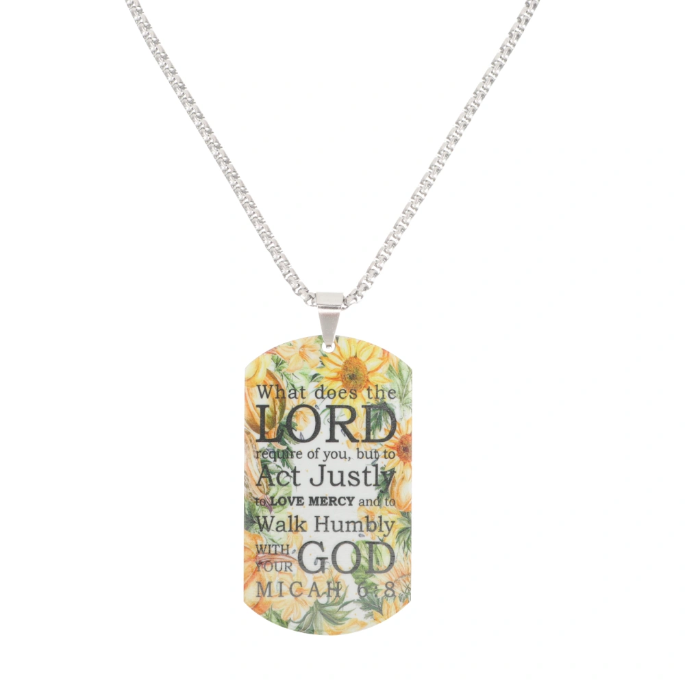 Creative Jesus Necklace Religion Bible Words Design Necklace Titanium Steel Neck Jewelry