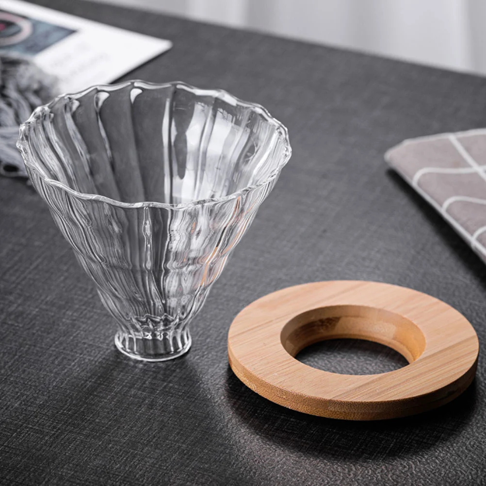 1 Set Stripe Glass Coffee Filter Reusable Coffee Funnel Coffee Strainer