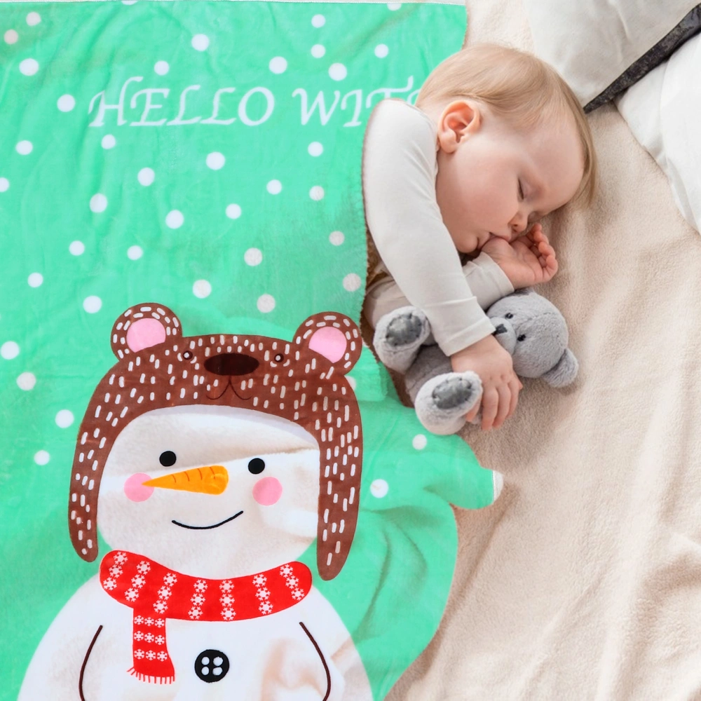 Snowman Pattern Kid Blanket Bedding Blanket Lovely Infant Blanket for Home