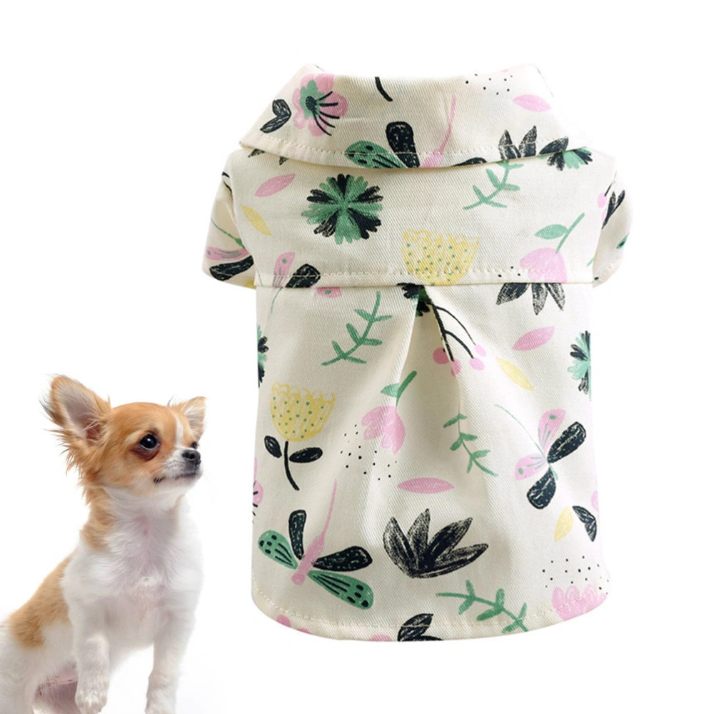 Summer Flower Pattern Shirt Cat Dog Clothes Thin Style Hawaii Shirt Pet Supplies (Size XL)