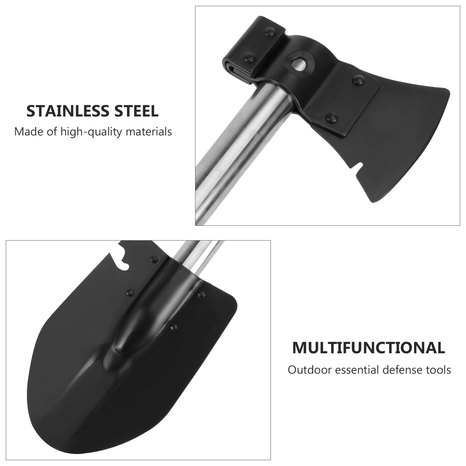 1 Set 4-in-1 Multifunctional Shovel Folding Shovel Outdoor Shovel (Black)