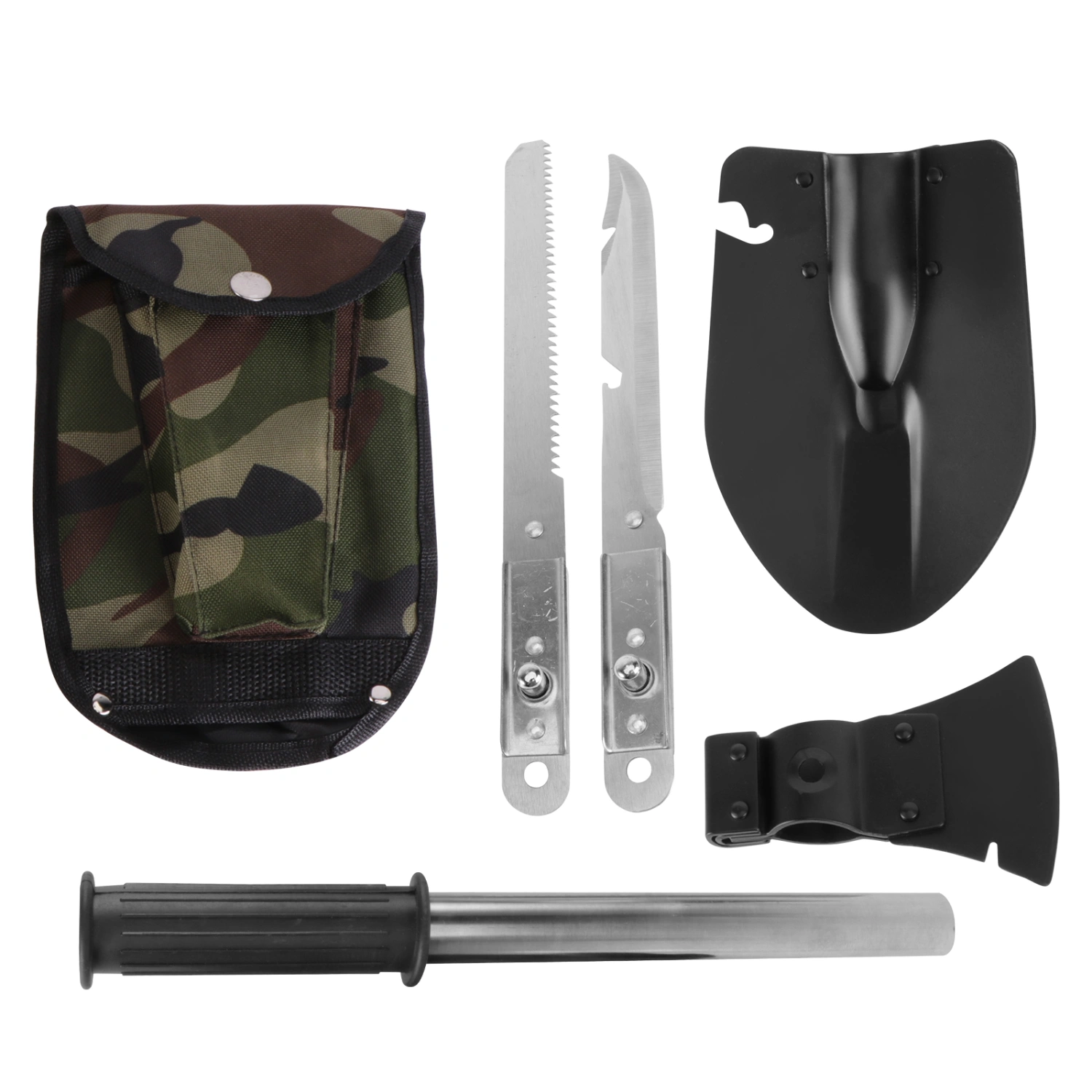 1 Set 4-in-1 Multifunctional Shovel Folding Shovel Outdoor Shovel (Black)