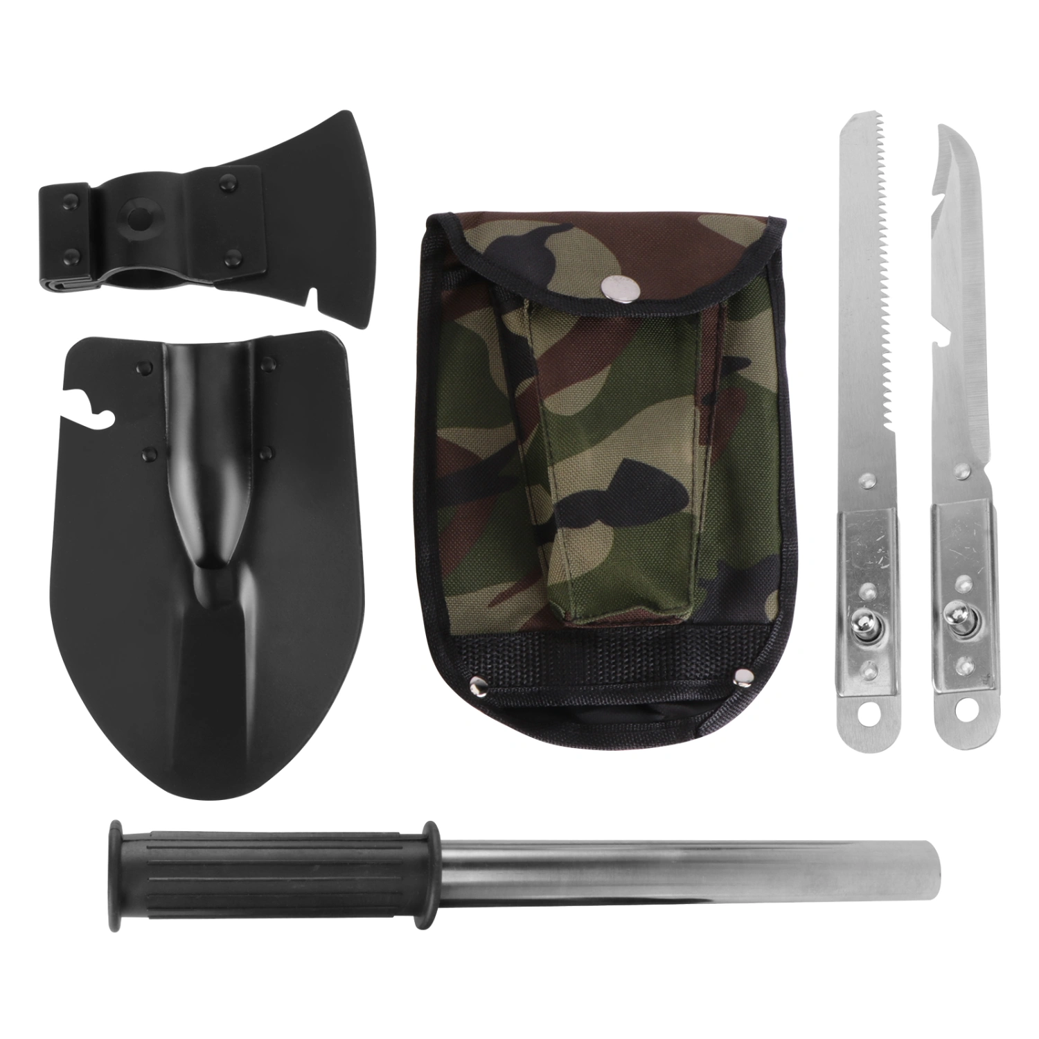 1 Set 4-in-1 Multifunctional Shovel Folding Shovel Outdoor Shovel (Black)