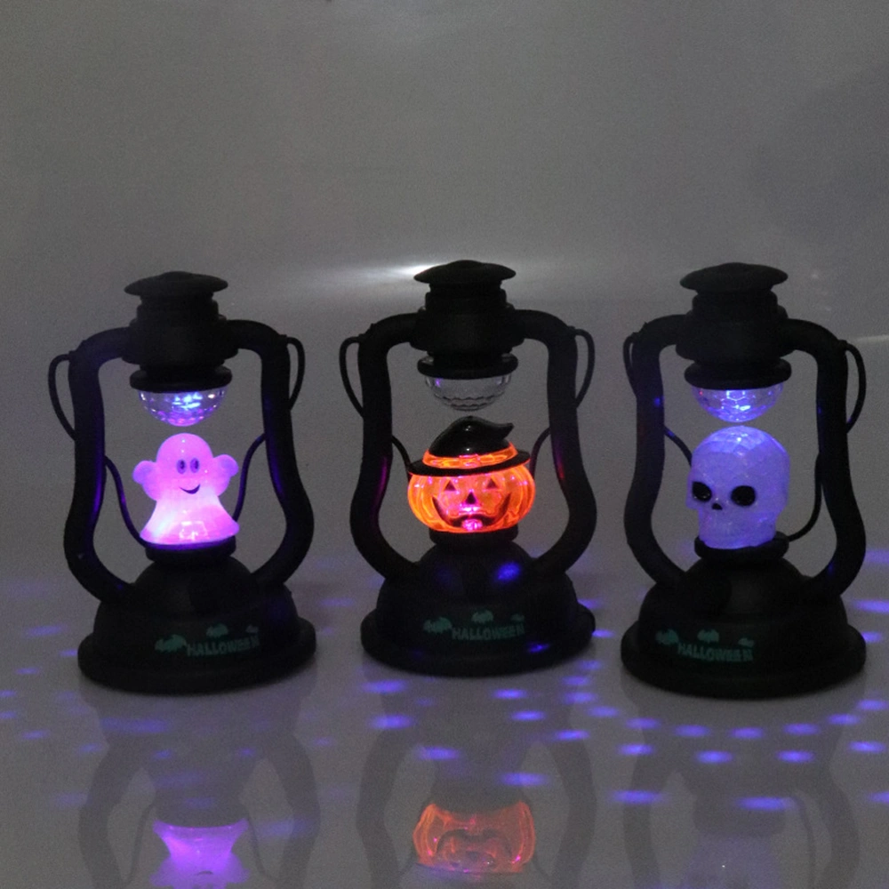 Ghost Design Colorful Vocalized  Ghost Pumpkin Neon Night lamp Kerosene Lamp for Halloween Decoration