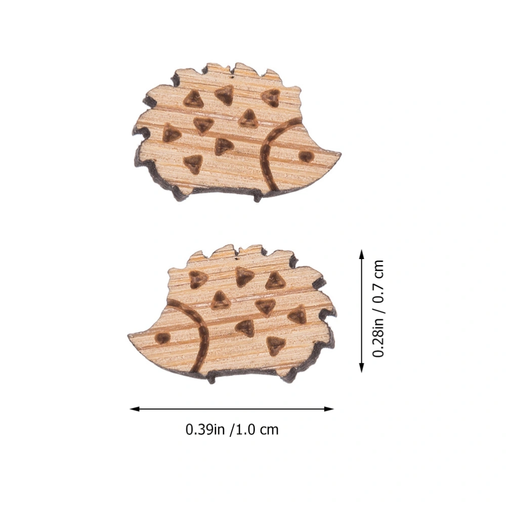 1 Pair of Fashionable Wooden Stud Fresh Hedgehogs Wood Stud Earrings for Women