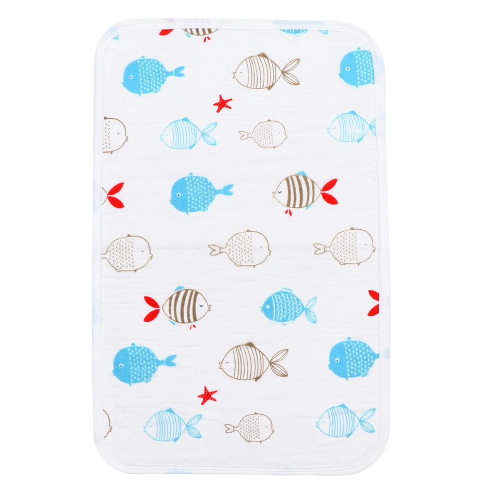 1pc Waterproof Breathable Urinal Pad Pet Pee Mat Super Absorbing Pee Pad Pet Chaing Pad for Home (Fish Printing Silicone Non-slip Style White 45x29cm)