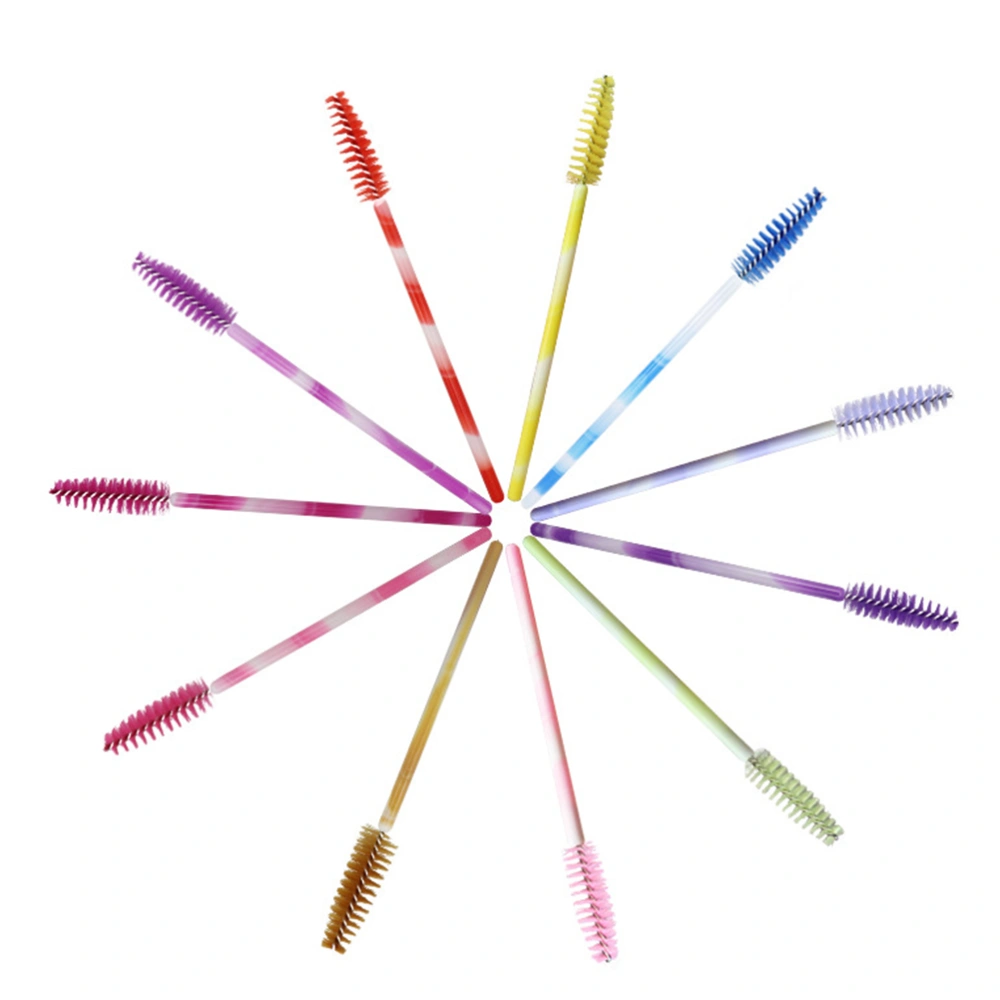 100pcs Nylon Eyelash Mascara Brushes Wands Applicator Eyebrow Brush Makeup Tool (Purplish Red)