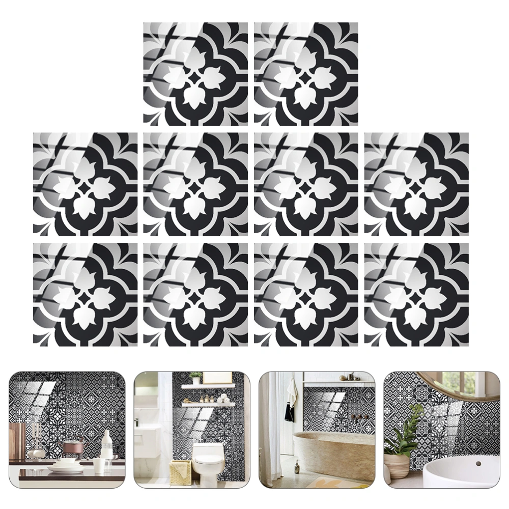 1 Set 10 Pcs 20x20CM Retro Simulation Wall Papers DIY Self-adhesive Tile Sticker