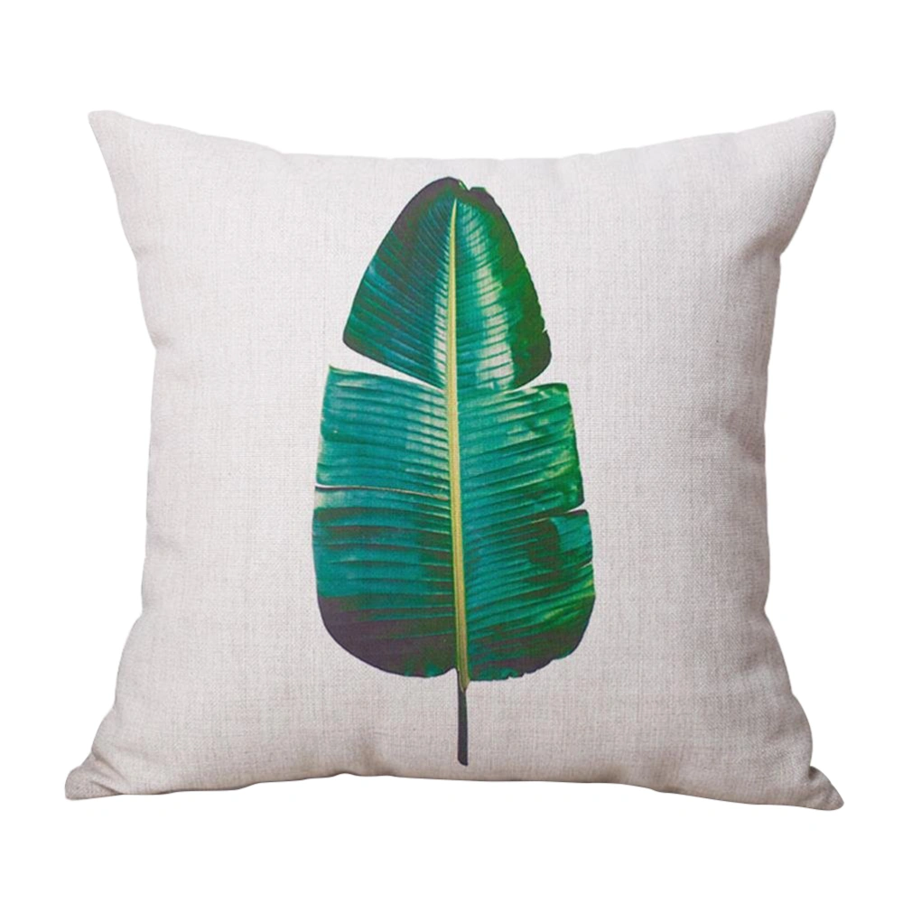 Tropical Plants Throw Pillow Case Cotton Blend Linen Cushion Pillow Case Square Cushion Cover 18x18 for Sofa,Bedroom,Holiday,Gifts,Home Decor (Banana Leaf)