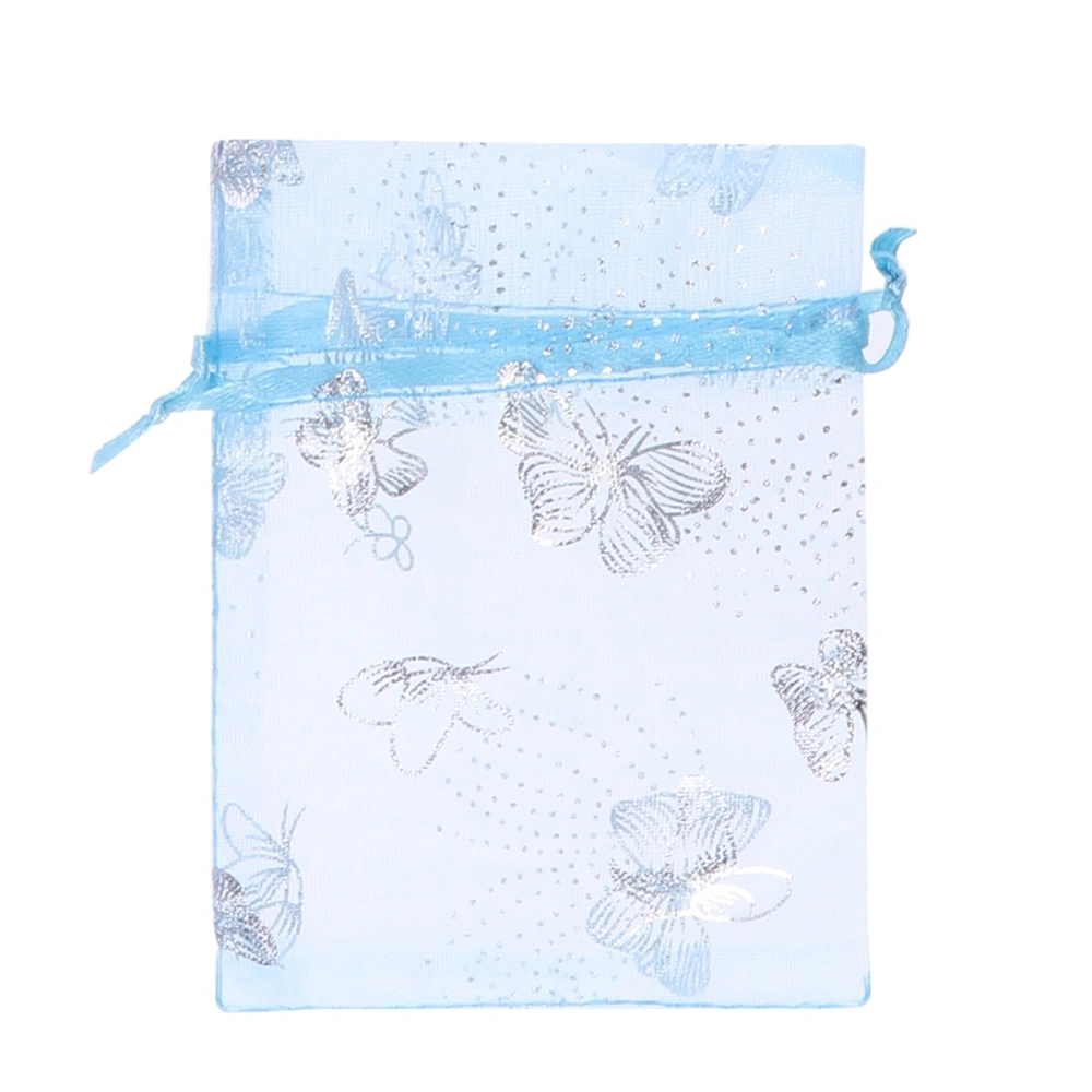 50 Pieces Gift Bags Wedding Party Favor Bags Jewelry Pouches Wrap 9x12cm (Sky Blue)