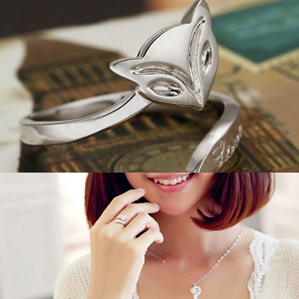 Lady Style Adjustable 925 Sterling Silver Finger Ring (Silver)