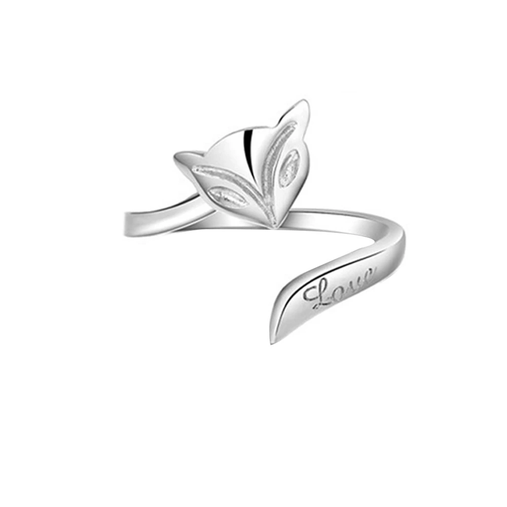 Lady Style Adjustable 925 Sterling Silver Finger Ring (Silver)