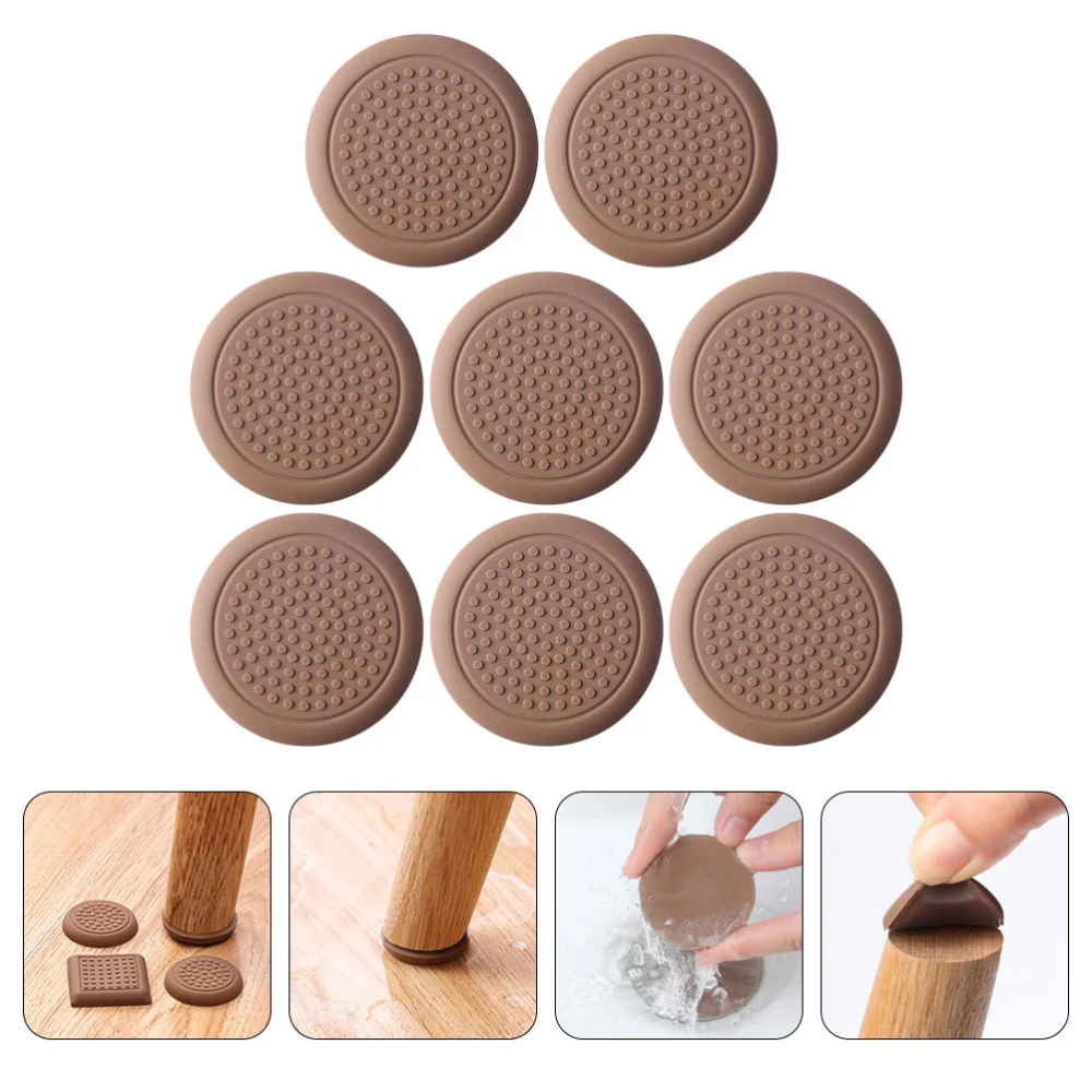 8pcs Anti-slip Chair Leg Caps Silicone Chair Leg Pads Furniture Feet Cover Pads