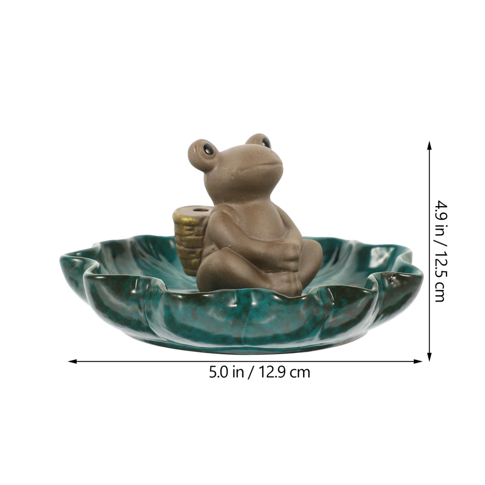 Ceramic Backflow Censer Frog Incense Burner Holder Ceramic Frog Aroma Burner