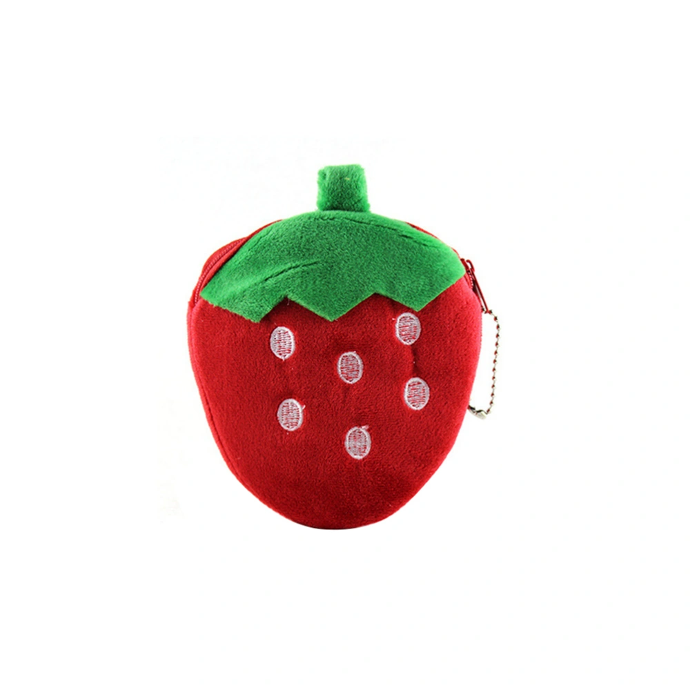 Coin Purse Fruit Strawberry Plush Wallet Pocket Mini Pouch Purse (Red)