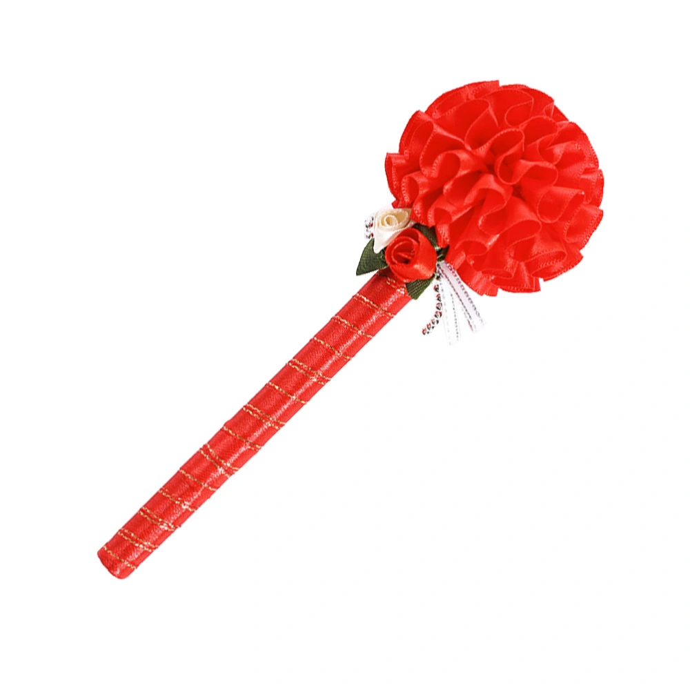 1pc Wedding Signing Pen Ball Shape Flower Shape Creative with Flower Decor (Red)