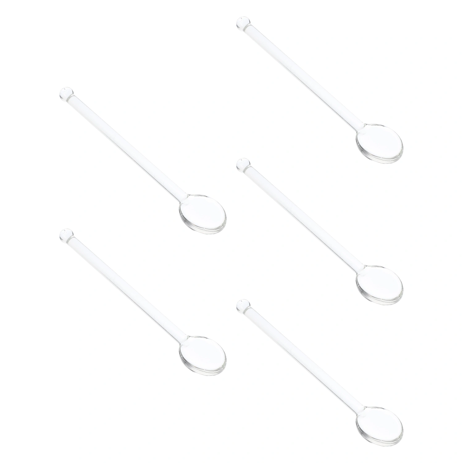 5Pcs Glass Coffee Stirrer Glass Spoons Multi-use Spoons Mixing Spoons Coffee Spoons