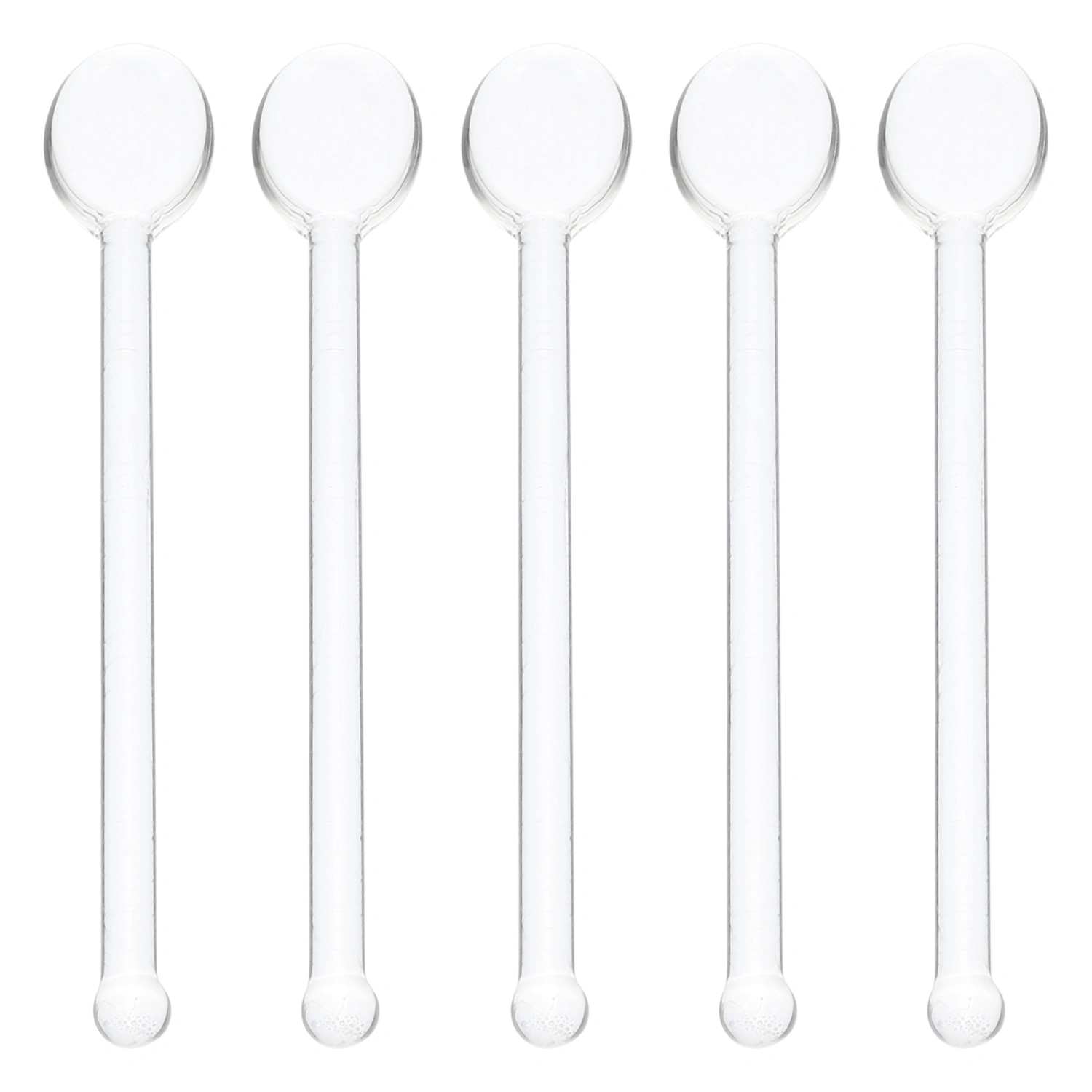 5Pcs Glass Coffee Stirrer Glass Spoons Multi-use Spoons Mixing Spoons Coffee Spoons