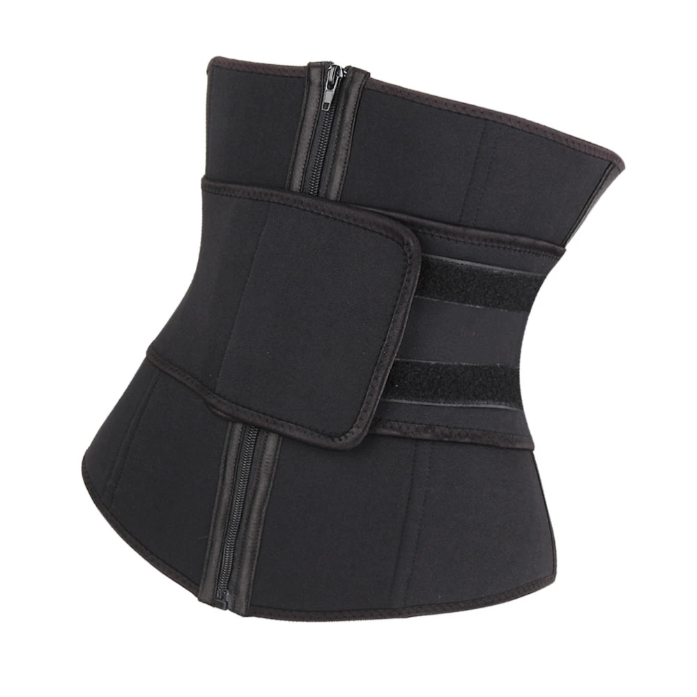 Rubber Corset Waist Slimming Belt Women Shapewear Zipper Waist Strap Sports Waist Belt Size 3XL Black