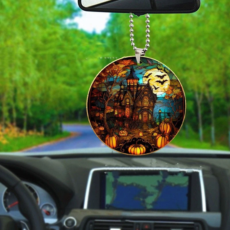 Halloween Disc Acrylic Automobile Hanging Ornament