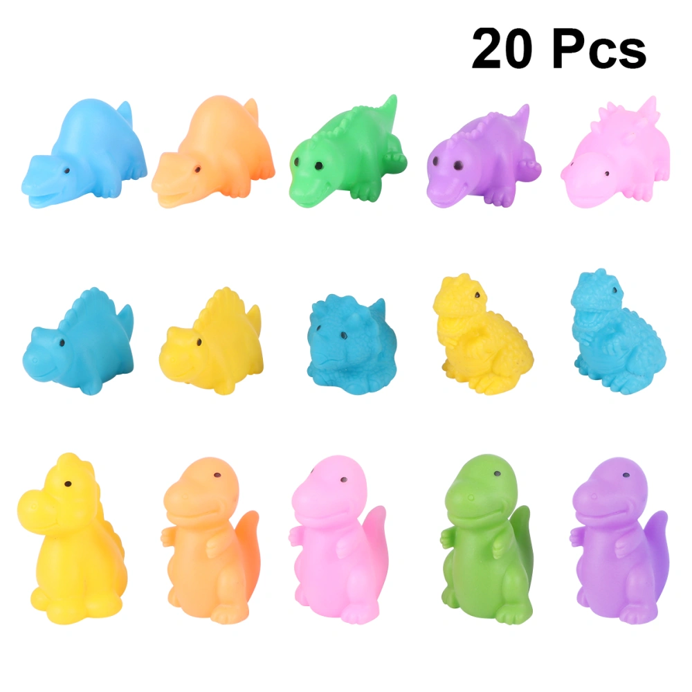 20pcs Baby Water Toys Bath Toys Pinched Dinosaur Toys Kids Toys Decompression Toys for Baby Toddlers (Random Color)