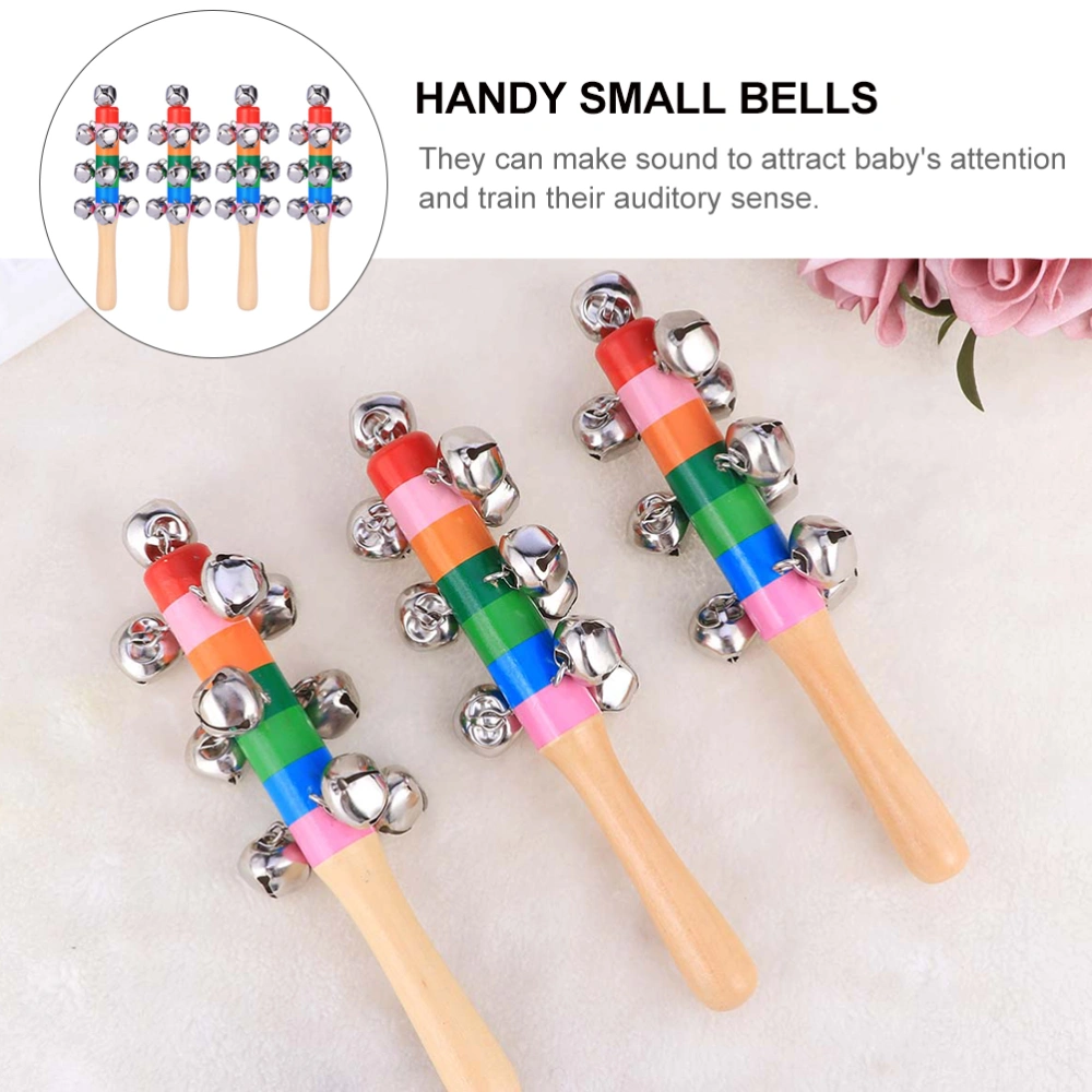 4 Pcs 1 Bag Baby Toys Hand Jingle Bells Interesting Children Rattle Toys