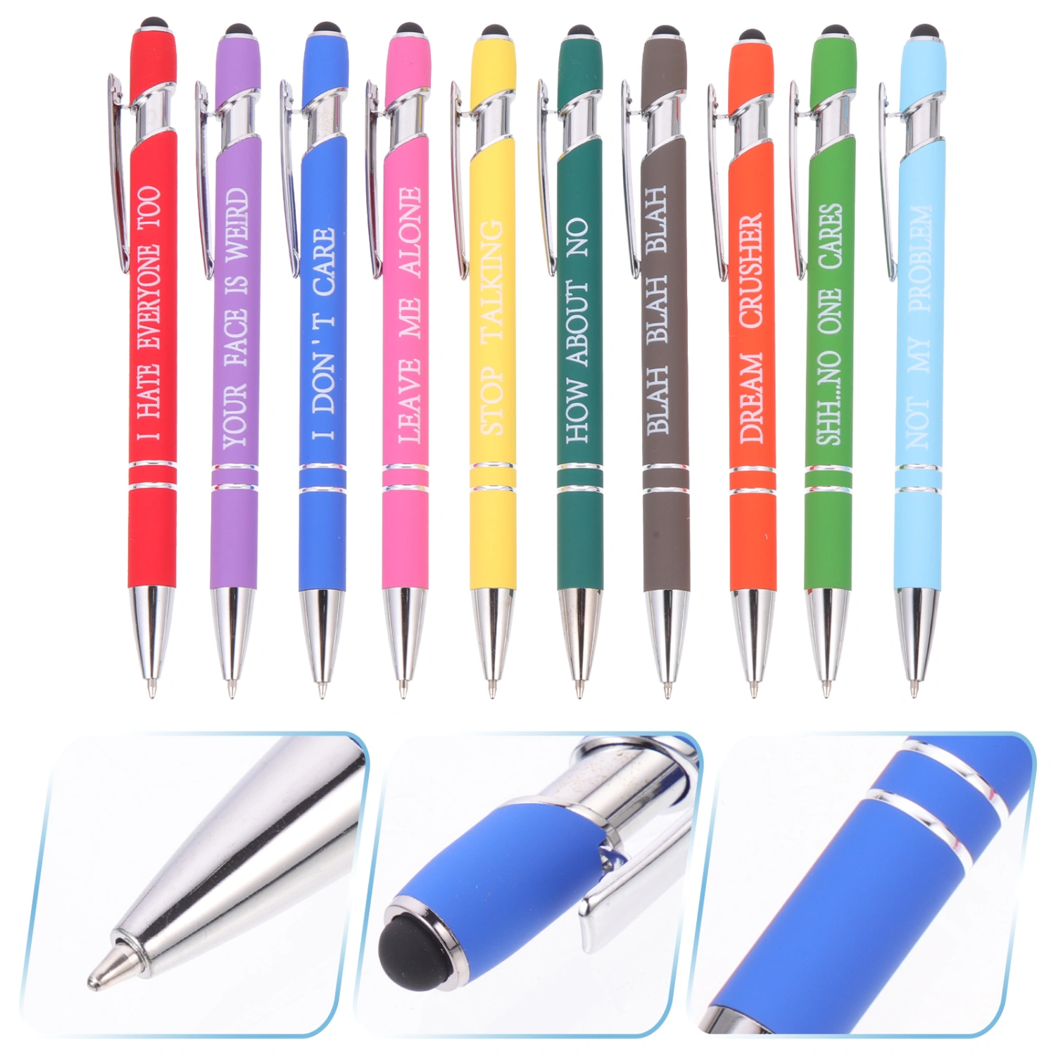 10Pcs Portable Writing Pens Multi-function Inspiring Pens Household Fun Pens Office Accessory