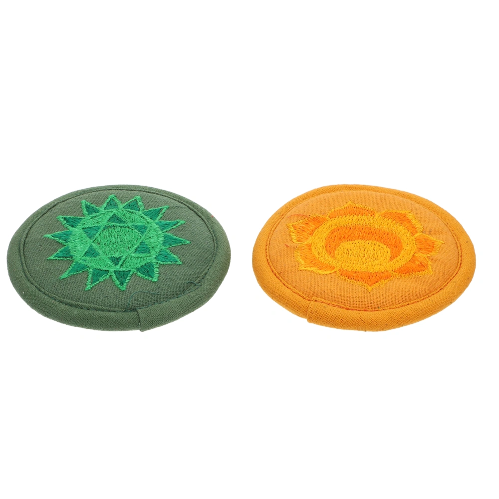 2pcs Buddha Sound Bowl Mats Religious Themed Pads Round Sound Bowl Cushions