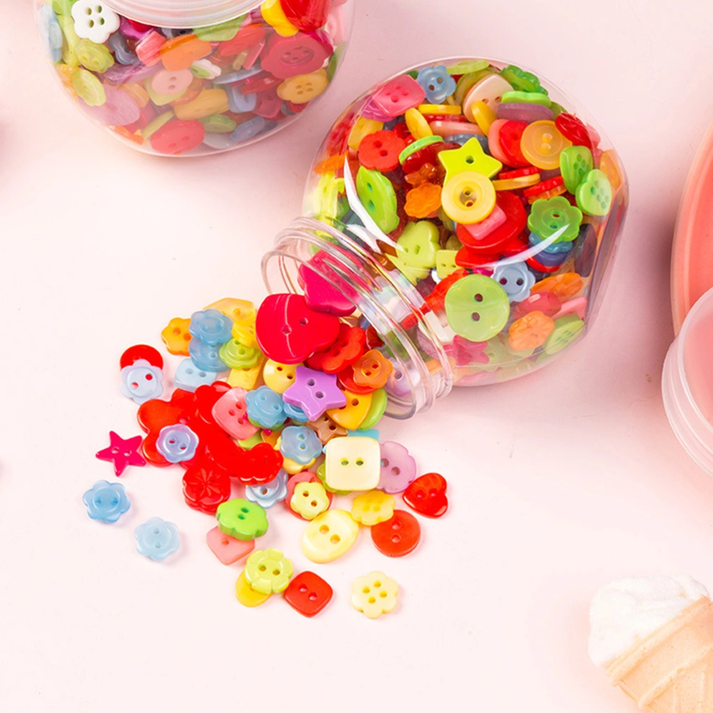 400pcs Resin Buttons in Assorted Shapes and Colors Handicraft Materials for Sewing Scrapbooking Project