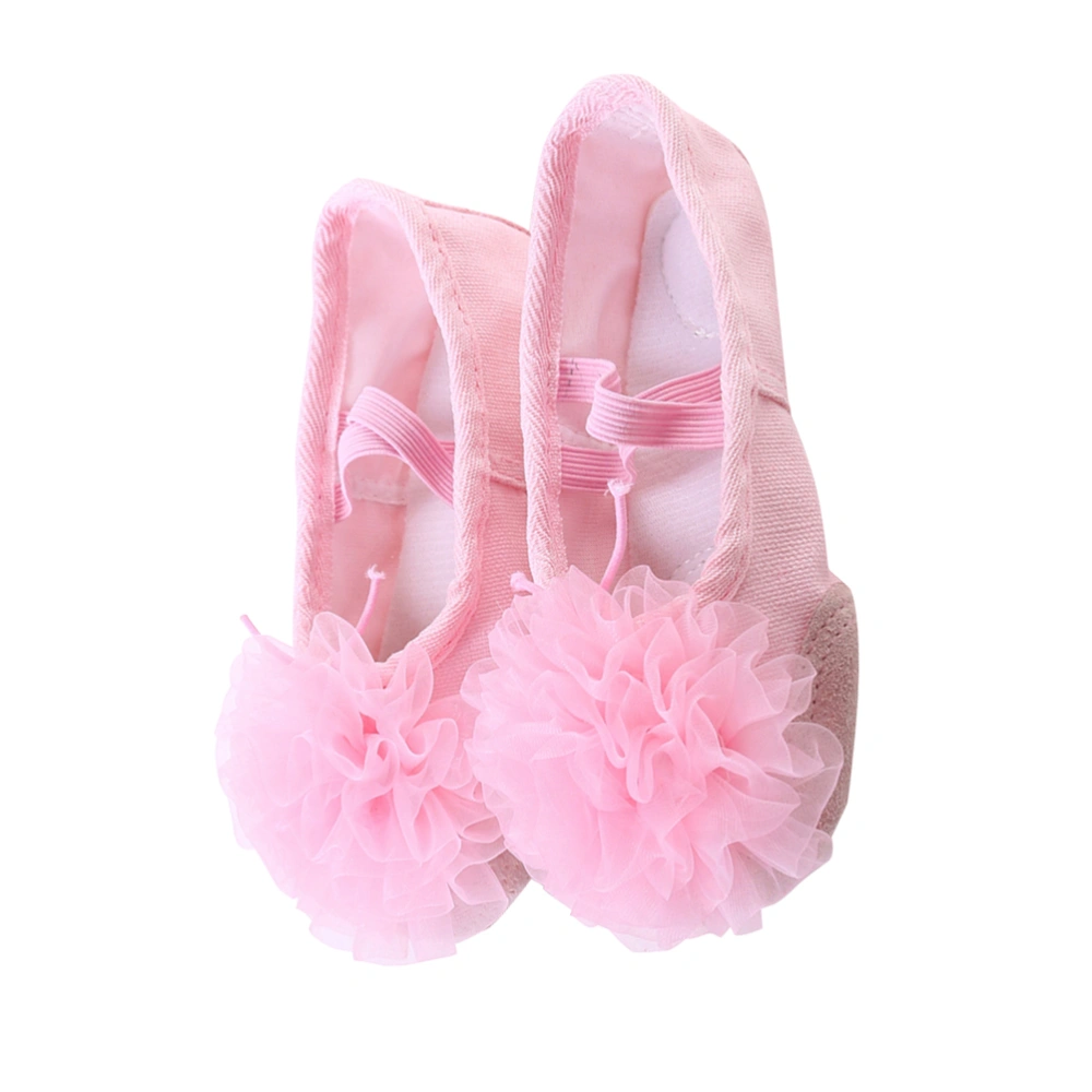 1 Pair of Kids Dance Shoes Gauze Flower Shoes Sole Ballet Shoes Belly Dance Shoes for Kids Children Size 30