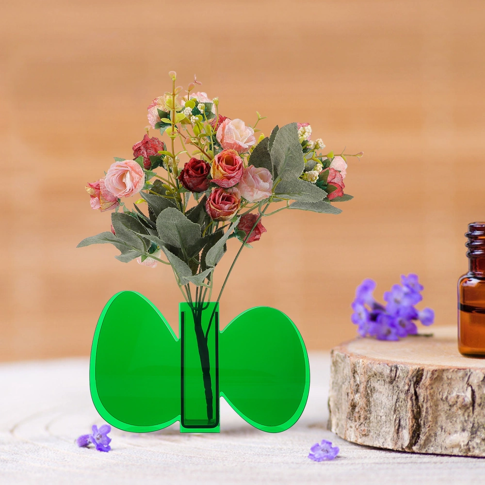 1Pc Leaf Modeling Flower Vase Decorative Vase Craft Home Adornment Green