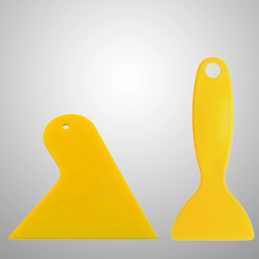 2pcs Yellow Glass Protective Film Installing Tool for Automobile Auto Car Wrap Trim Vehicle Window Light Tool (Size L and Size S Each One)