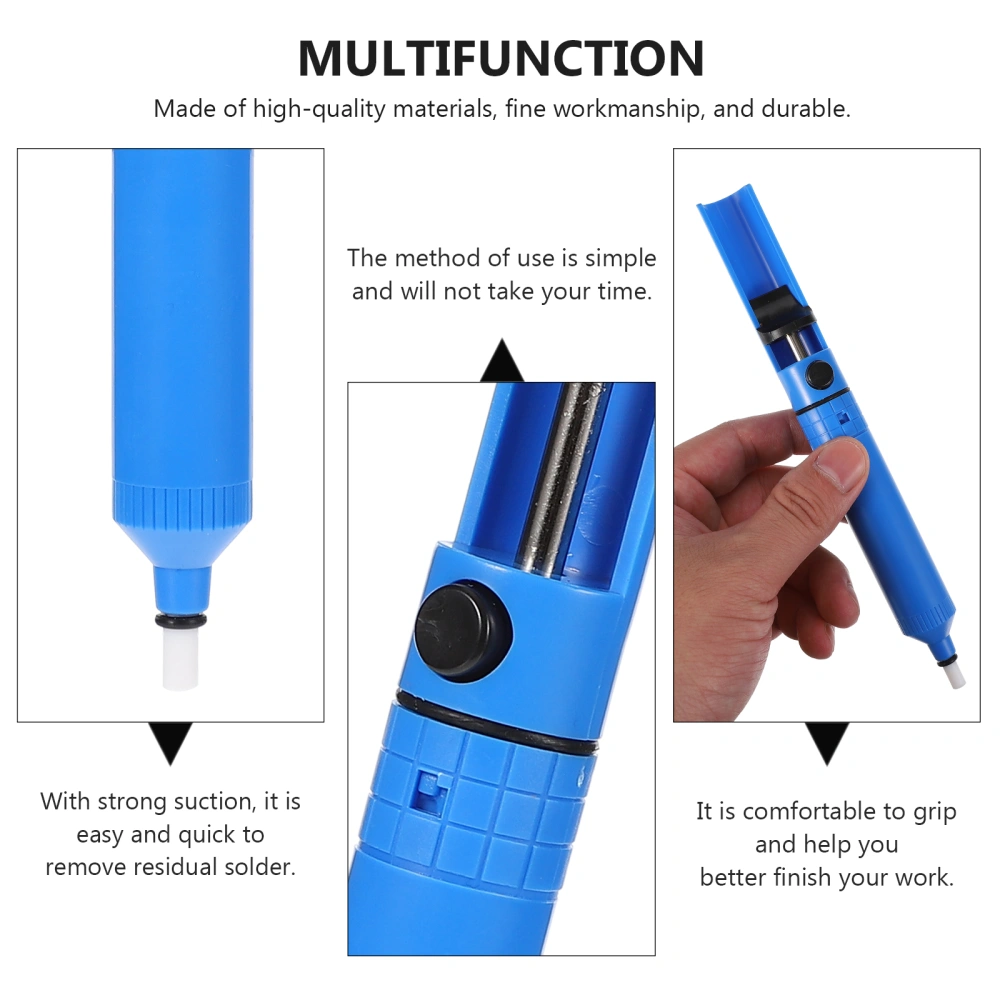 2Pcs Durable Solder Sucker Desoldering Vacuum Pump Solder Removal Tool (Blue)